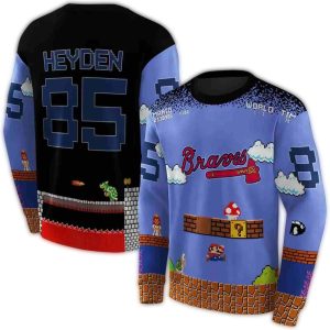 Custom Atlanta Braves Mario All-Over Print Sweatshirt For Fans