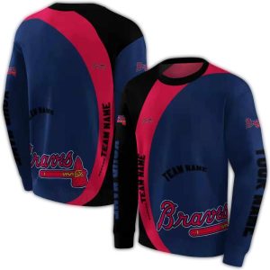 Custom Atlanta Braves Minimalist All Over Print Sweatshirt For Fans