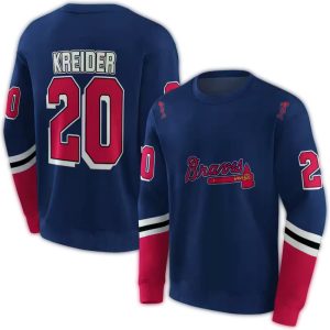 Custom Atlanta Braves Striped All-Over Print Sweatshirt For Fans
