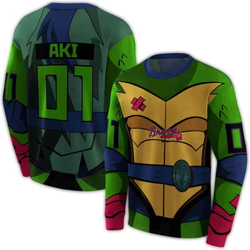Personalized Atlanta Braves Superhero Armor AOP Sweatshirt 1