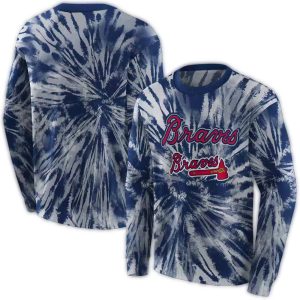Custom Atlanta Braves Tie Dye All-Over Print Sweatshirt For Fans