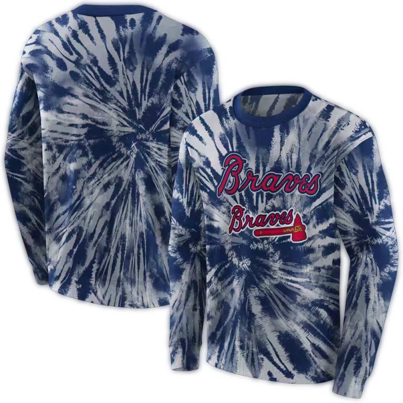 Personalized Atlanta Braves Tie Dye Pattern AOP Sweatshirt 1