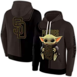 Personalized Baby Yoda San Diego Padres All-Over Print Hoodie For Fans