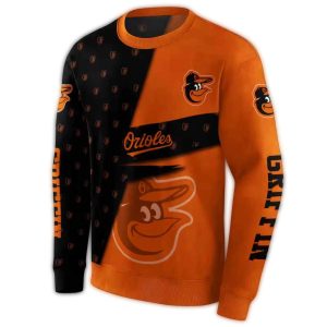 Custom Baltimore Orioles Abstract All-Over Print Sweatshirt For Fans