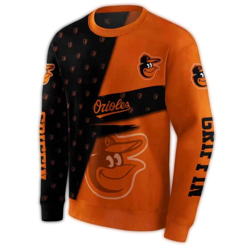Personalized Baltimore Orioles Abstract Shape AOP Sweatshirt 1