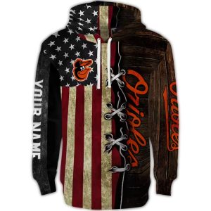 Personalized Vintage Baltimore Orioles American Pride Hoodie For Fans