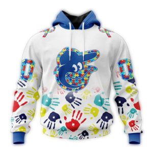 Personalized Baltimore Orioles Autism Awareness Hoodie - All Over Print Design