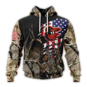 Custom Baltimore Orioles Camo Realtree All Over Print Hoodie