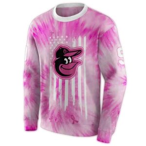 Personalized Pink Baltimore Orioles Cancer Awareness Sweatshirt