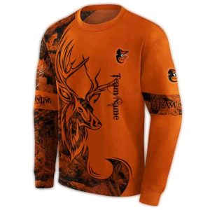 Custom Baltimore Orioles Deer Silhouette All-Over Print Sweatshirt