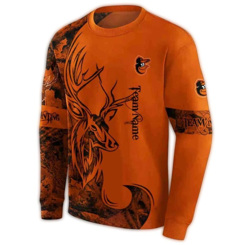 Personalized Baltimore Orioles Deer Silhouette Ugly Sweater 1