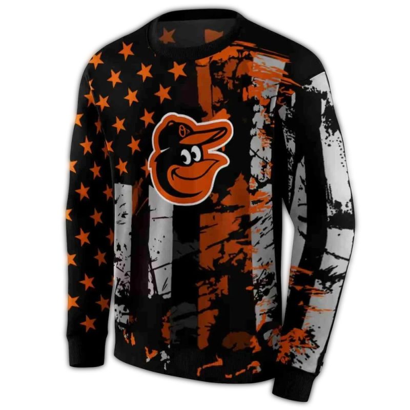 Personalized Baltimore Orioles Distressed Flag Ugly Sweater 1