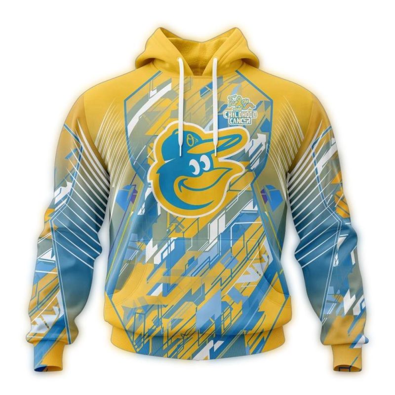 Personalized Baltimore Orioles Fearless Against Childhood Cancers AOP Hoodie 1