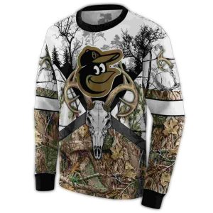 Custom Baltimore Orioles Forest Silhouette All-Over Print Sweatshirt