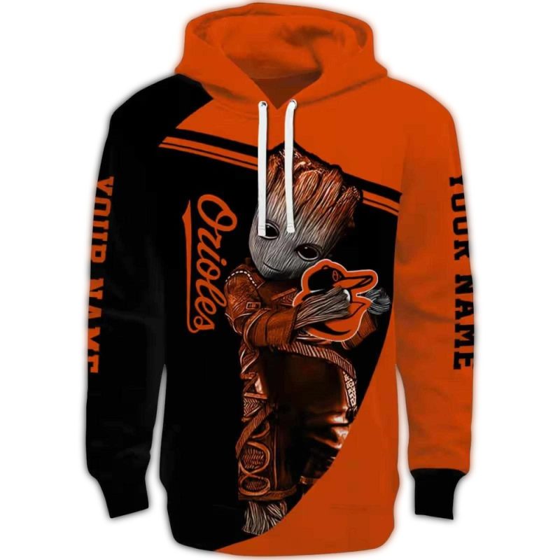 Personalized Baltimore Orioles Groot AOP Hoodie 1