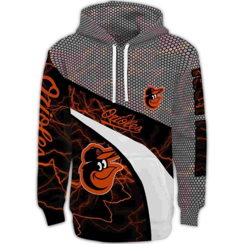 Personalized Baltimore Orioles Hexagonal Mesh AOP Hoodie 1