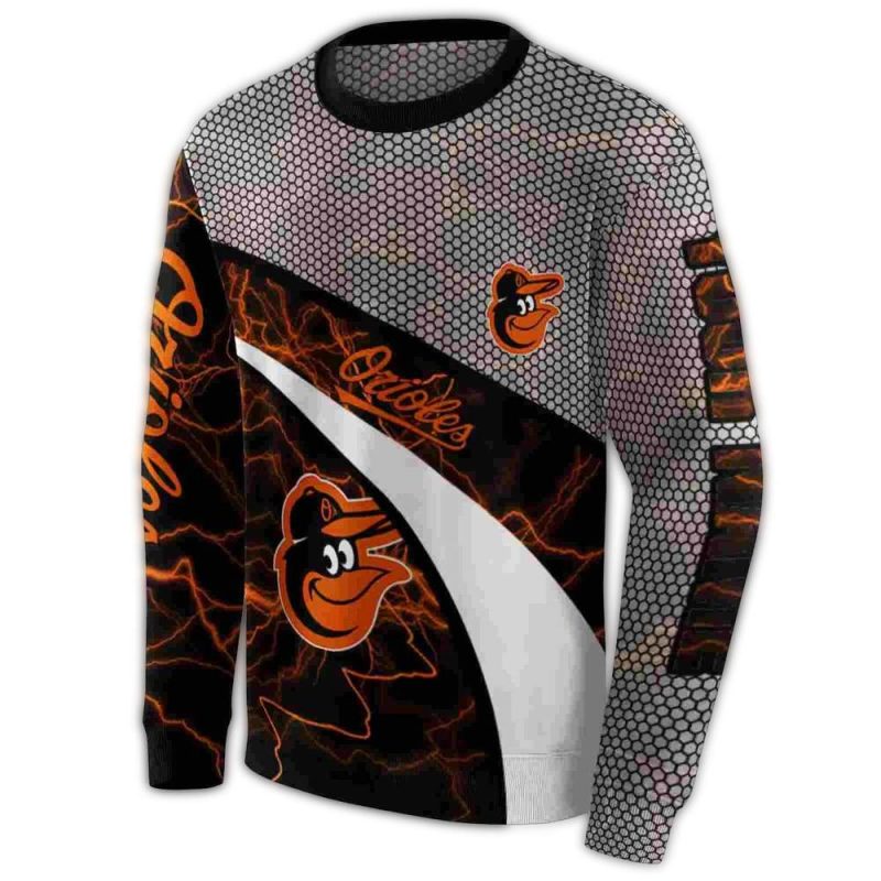 Personalized Baltimore Orioles Hexagonal Mesh AOP Sweatshirt 1