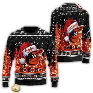 Personalized Baltimore Orioles Holiday Ho Ho Ho Sweatshirt