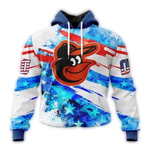 Custom Baltimore Orioles 4Th Of July All-Over Print Hoodie For Independence Day