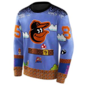 Personalized Baltimore Orioles Mario Christmas Sweatshirt
