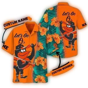 Custom Baltimore Orioles Mascot Dynamic Hit Hawaiian Shirt For Fans