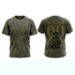 Custom Baltimore Orioles Military Appreciation Month All Over Print T-Shirt