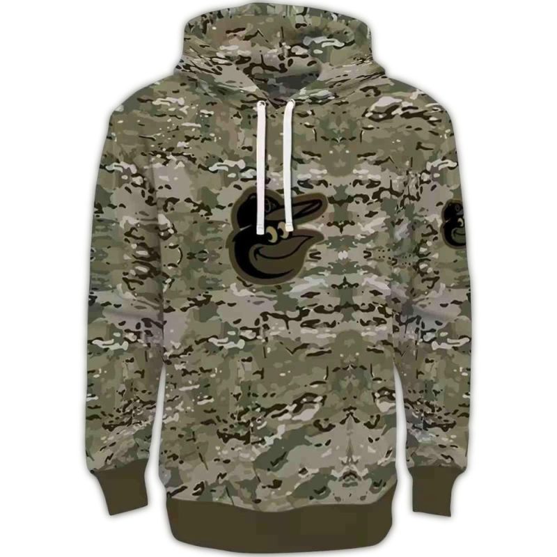 Personalized Baltimore Orioles Military Style AOP Hoodie 1
