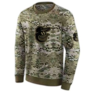 Custom Baltimore Orioles Military-Themed Ugly Sweater For Fans