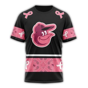 Personalized Pink Baltimore Orioles Breast Cancer Awareness T-Shirt