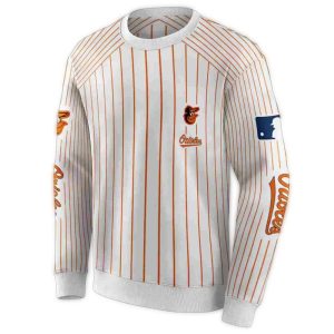 Custom Baltimore Orioles Pinstripe All Over Print Sweatshirt For Fans
