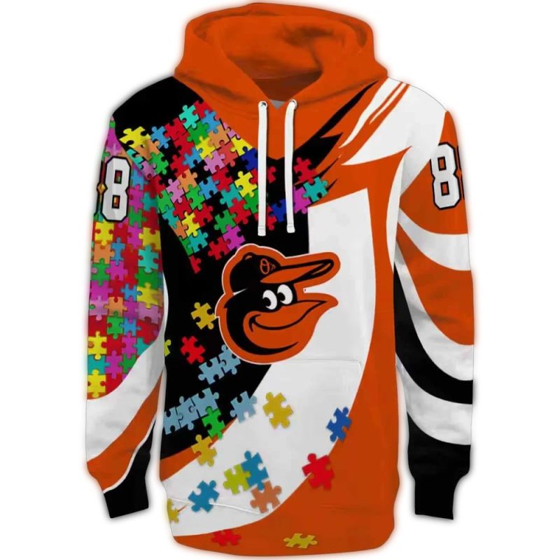 Personalized Baltimore Orioles Puzzle Pieces AOP Hoodie 1