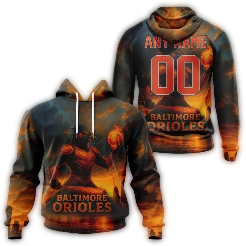 Personalized Baltimore Orioles Realistic AOP Hoodie 1