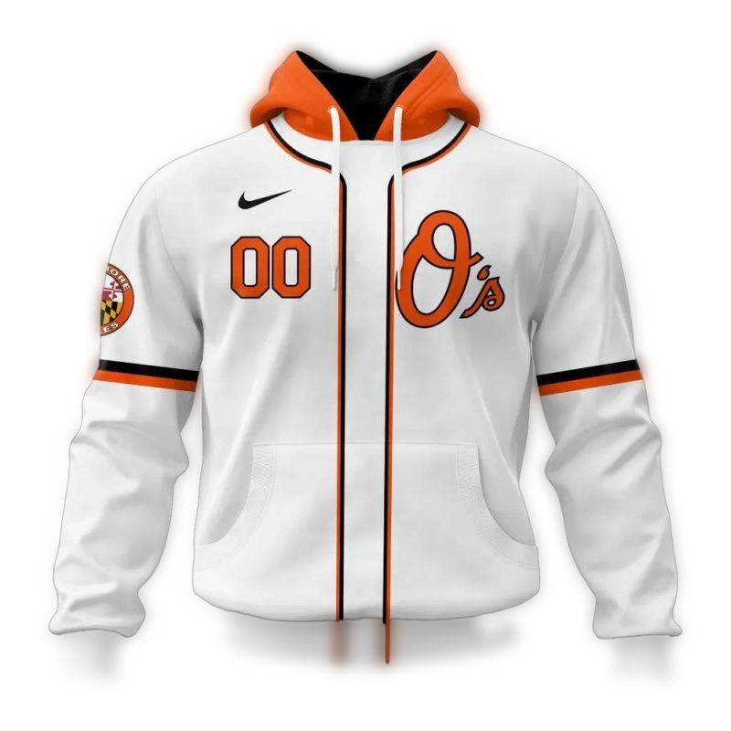 Personalized Baltimore Orioles Stripe AOP Hoodie 1