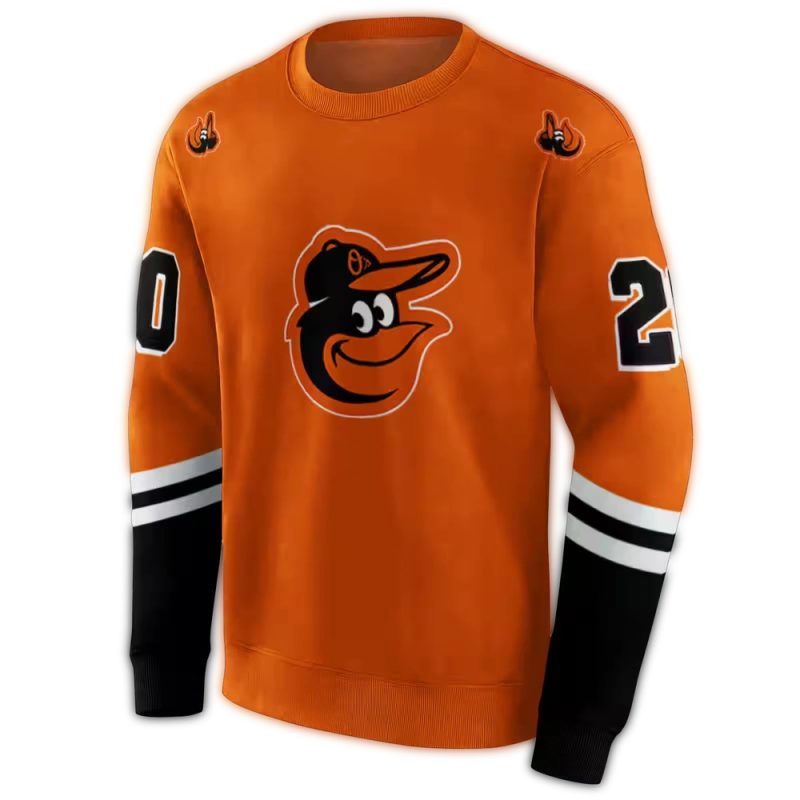 Personalized Baltimore Orioles Striped AOP Sweatshirt 1