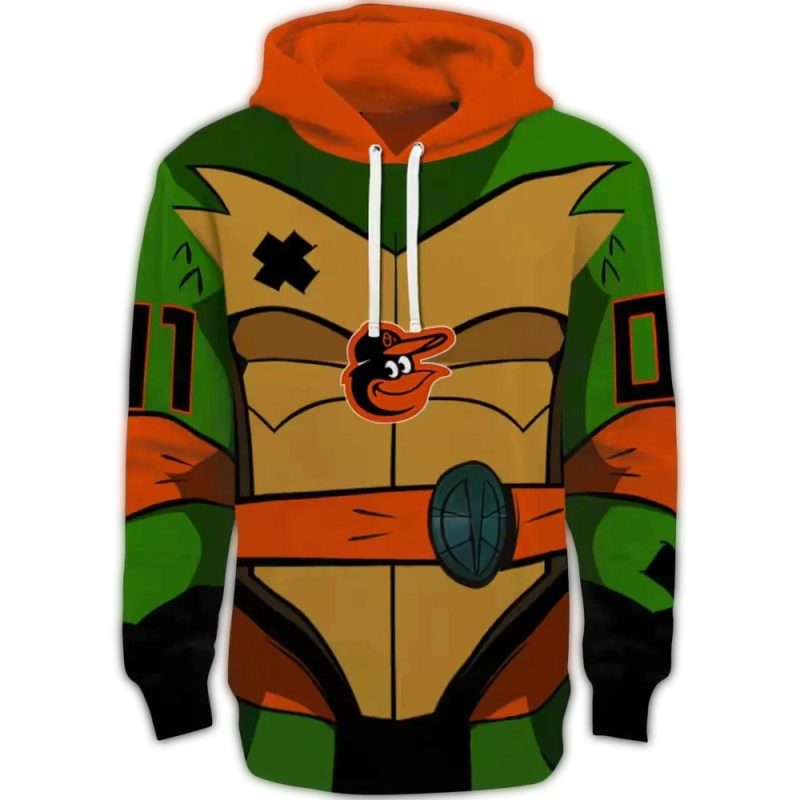 Personalized Baltimore Orioles Superhero Armor AOP Hoodie 1
