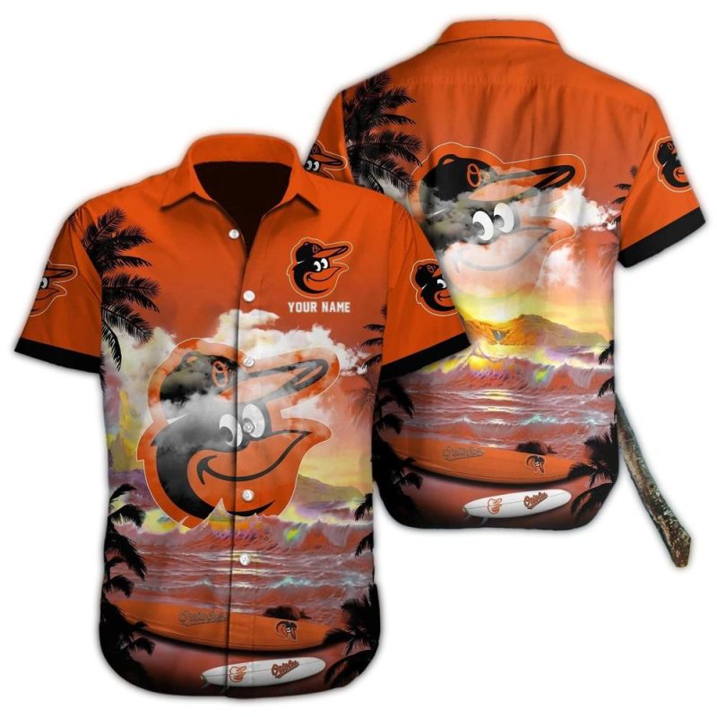 Personalized Baltimore Orioles Surf Beach Hawaiian Shirt 1