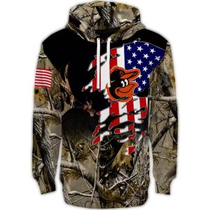 Custom Baltimore Orioles Tree Camo All-Over Print Hoodie For Fans