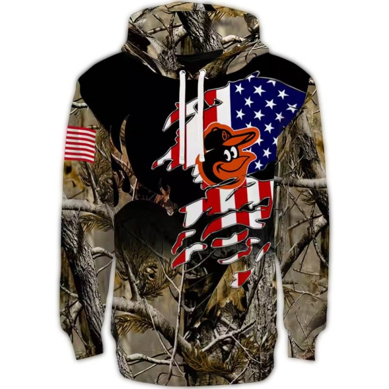 Personalized Baltimore Orioles Tree Camo AOP Hoodie 1