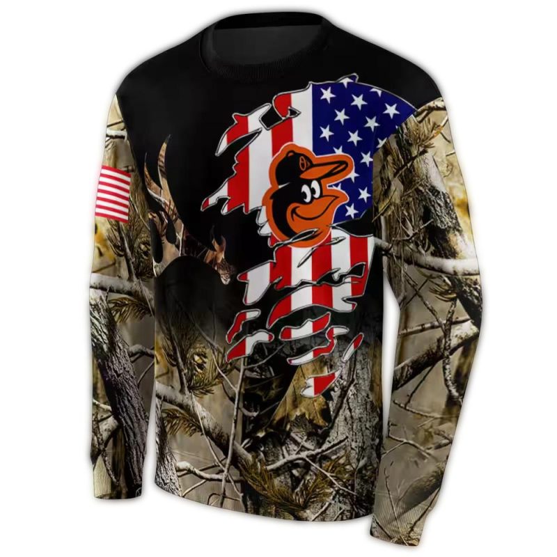 Personalized Baltimore Orioles Tree Camo AOP Sweatshirt 1