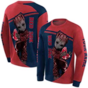 Personalized Boston Red Sox Baby Groot All Over Print Sweatshirt
