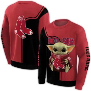 Personalized Boston Red Sox Baby Yoda All Over Print Sweatshirt
