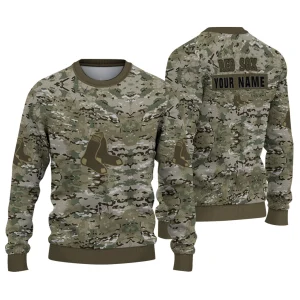 Custom Boston Red Sox Camouflage Ugly Sweater For Fans