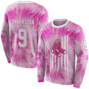 Personalized Boston Red Sox Cancer Support Pink All Over Print Sweatshirt