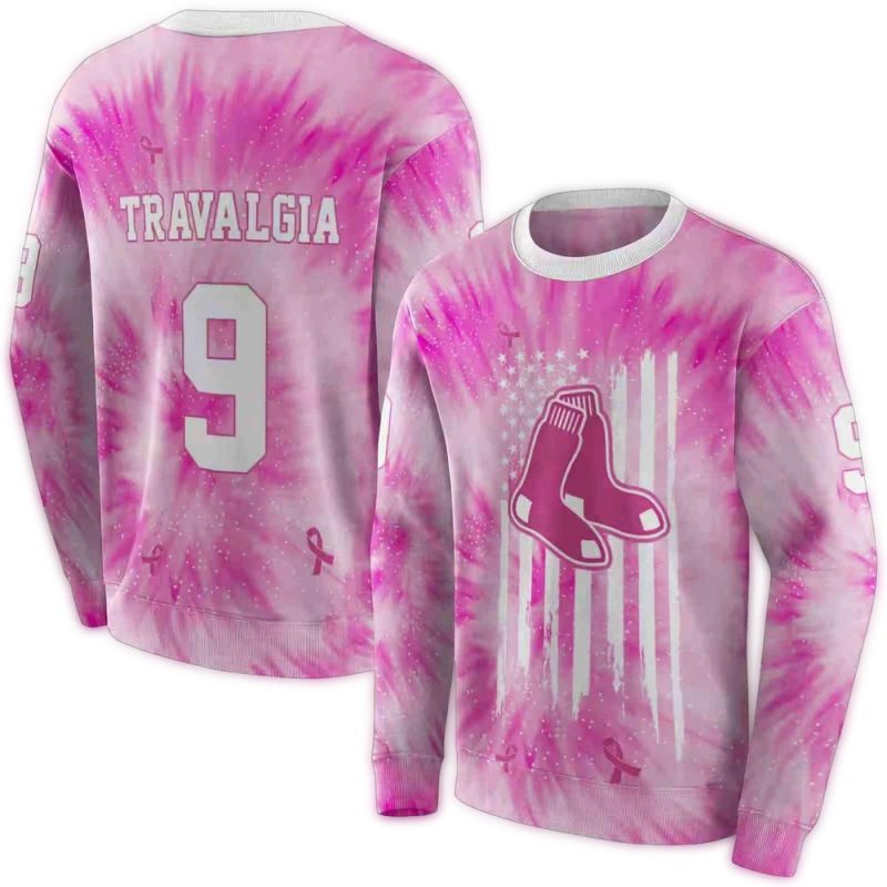 Personalized Boston Red Sox Cancer Support Pink AOP Sweatshirt 1