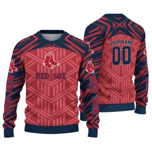 Personalized Boston Red Sox Chevron Ugly Sweater For Fans