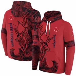 Custom Boston Red Sox Deer Silhouette All-Over Print Hoodie For Fans