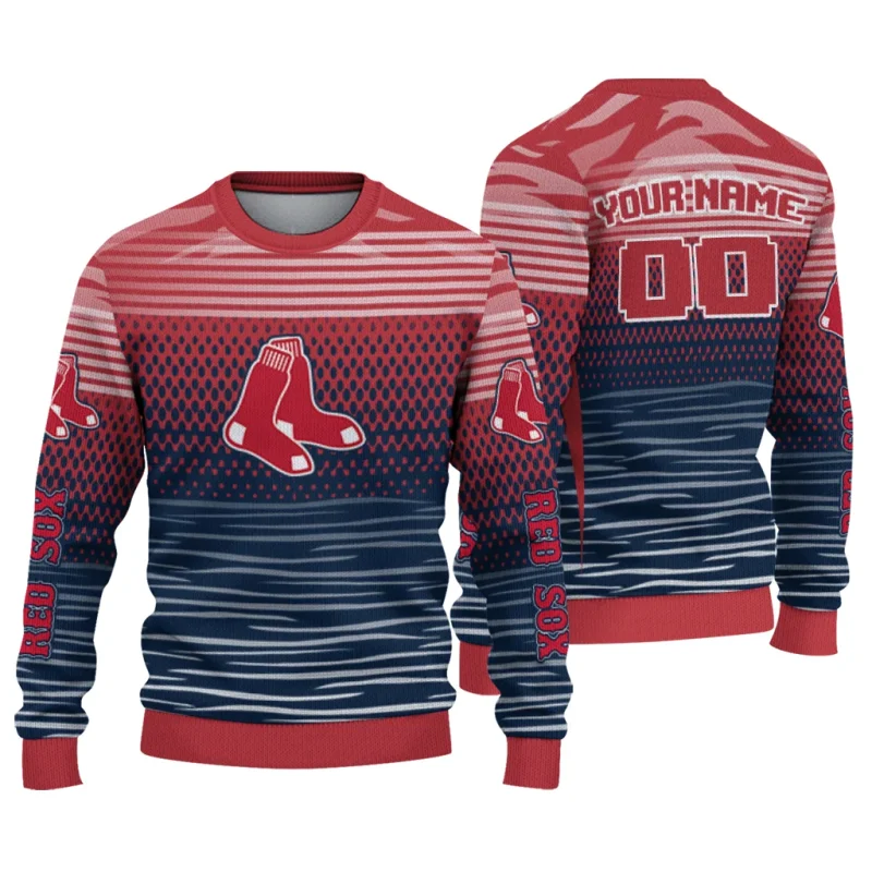 Personalized Boston Red Sox Diamond Mesh Ugly Sweater 1