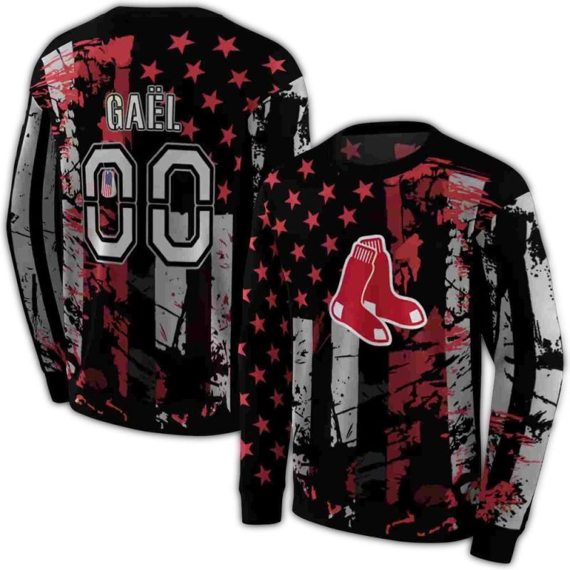 Personalized Boston Red Sox Distressed Flag AOP Sweatshirt 1