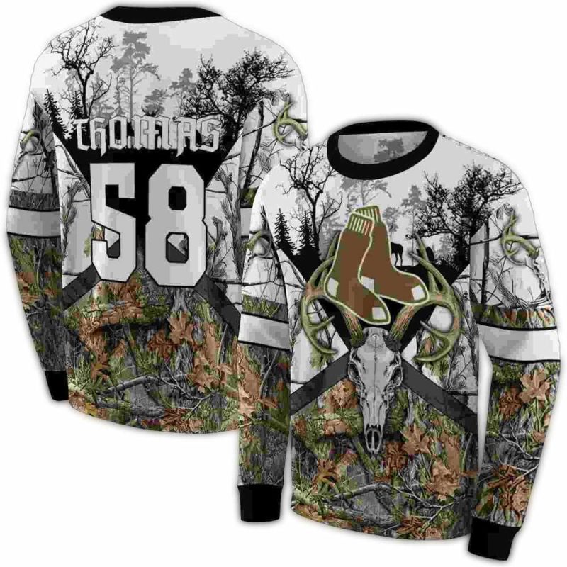 Personalized Boston Red Sox Forest Silhouette AOP Sweatshirt 1