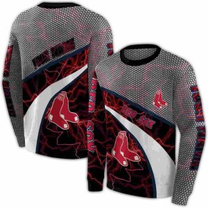 Personalized Boston Red Sox Hexagonal Mesh All Over Print Sweatshirt